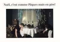 Carte humour Noël de Cath Tate - Noël, c'est comme Pâques mais en pire ... - 10.5x15 cm